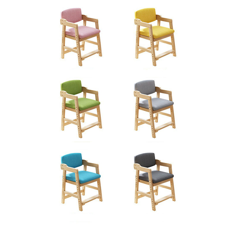 Modern Simplicity Square Cotton Linen Solid Wood High Resilience Foam Vanity Stool Backrest Armrest For Bedroom