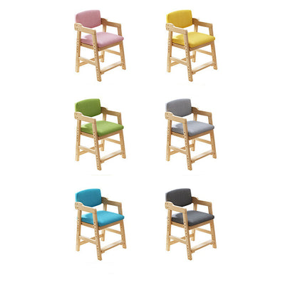 Taburete de tocador de madera maciza de alta resiliencia con respaldo y reposabrazos para dormitorio de simplicidad moderna 