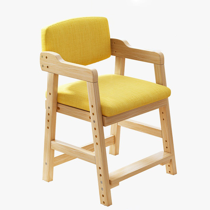 Modern Simplicity Square Cotton Linen Solid Wood High Resilience Foam Vanity Stool Backrest Armrest For Bedroom