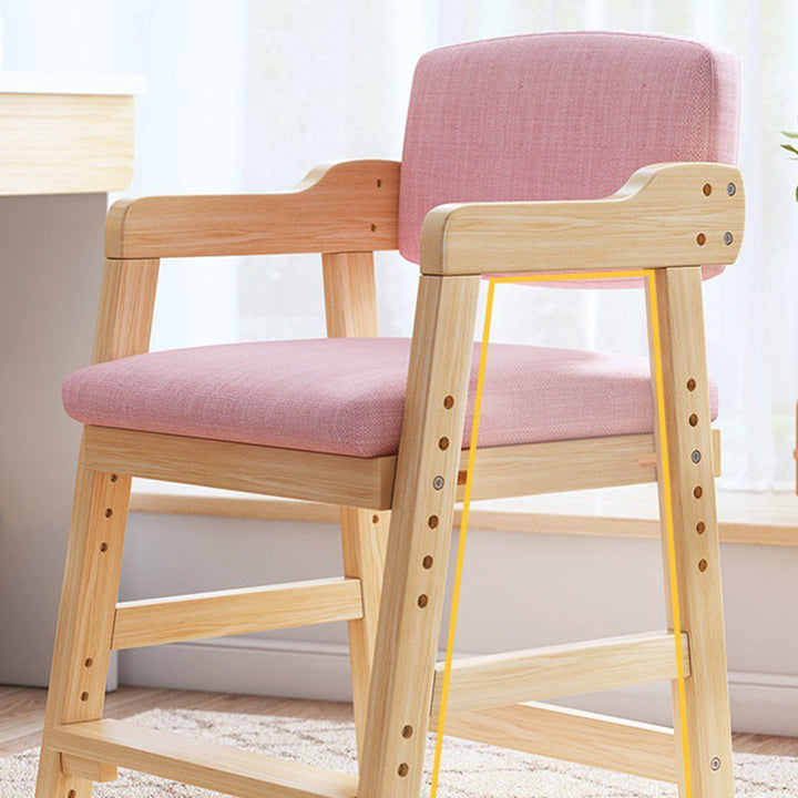 Modern Simplicity Square Cotton Linen Solid Wood High Resilience Foam Vanity Stool Backrest Armrest For Bedroom
