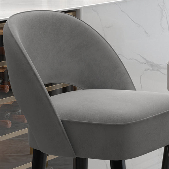 Modern Luxury Square High Resilience Foam Matte Velvet Iron Bar Stool Backrest For Kitchen