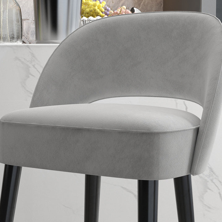 Modern Luxury Square High Resilience Foam Matte Velvet Iron Bar Stool Backrest For Kitchen