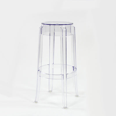 Modern Minimalist Round Plastic Bar Stool Footrest For Dining Room