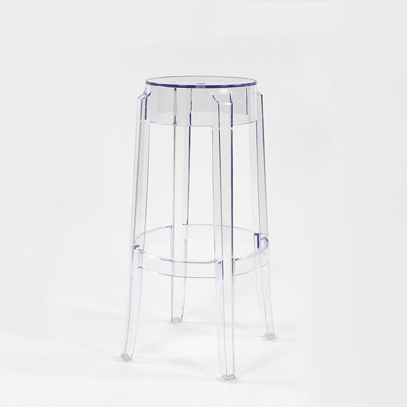 Modern Minimalist Round Plastic Bar Stool Footrest For Dining Room