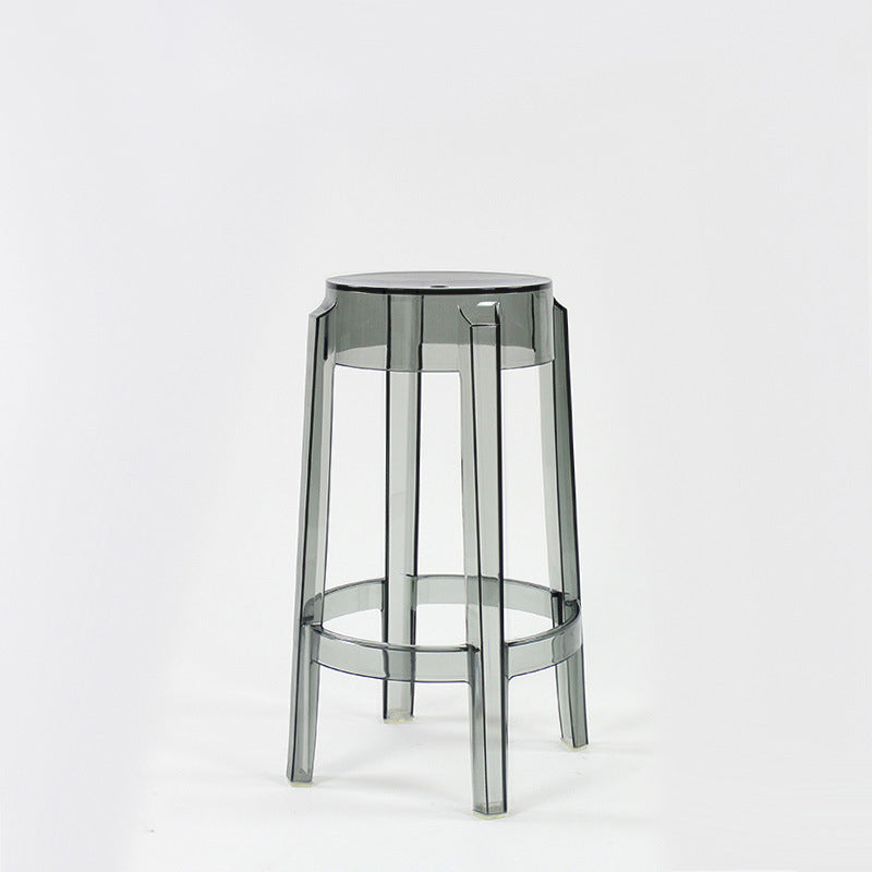 Modern Minimalist Round Plastic Bar Stool Footrest For Dining Room