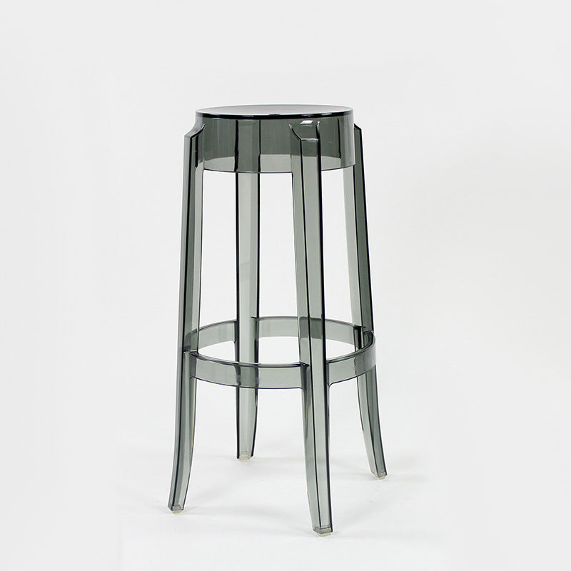 Modern Minimalist Round Plastic Bar Stool Footrest For Dining Room