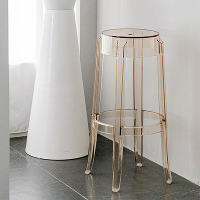 Modern Minimalist Round Plastic Bar Stool Footrest For Dining Room