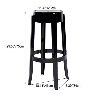 Modern Minimalist Round Plastic Bar Stool Footrest For Dining Room