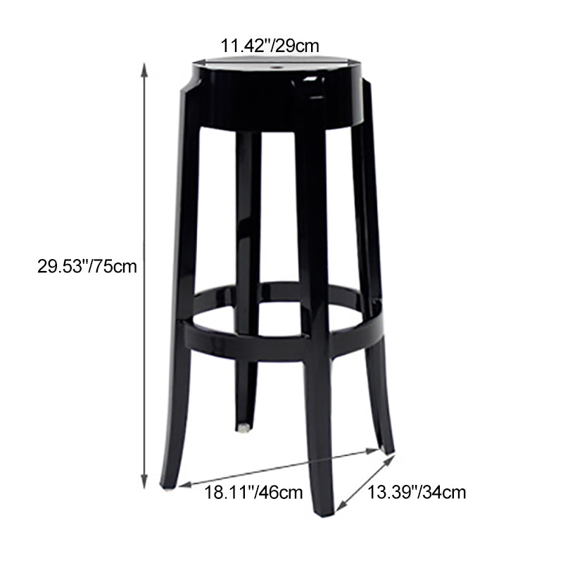 Modern Minimalist Round Plastic Bar Stool Footrest For Dining Room