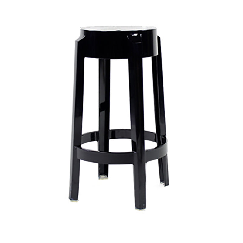 Modern Minimalist Round Plastic Bar Stool Footrest For Dining Room