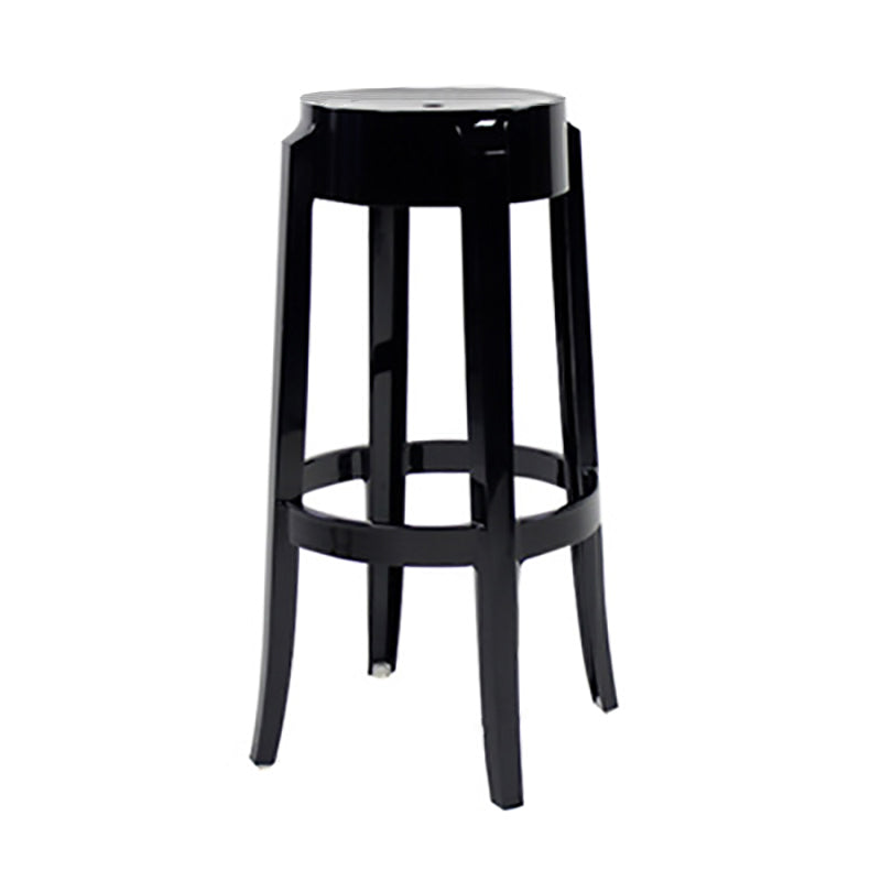 Modern Minimalist Round Plastic Bar Stool Footrest For Dining Room