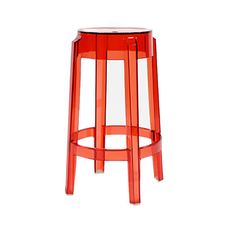 Modern Minimalist Round Plastic Bar Stool Footrest For Dining Room