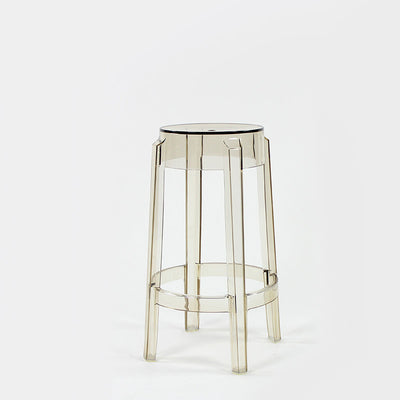 Modern Minimalist Round Plastic Bar Stool Footrest For Dining Room