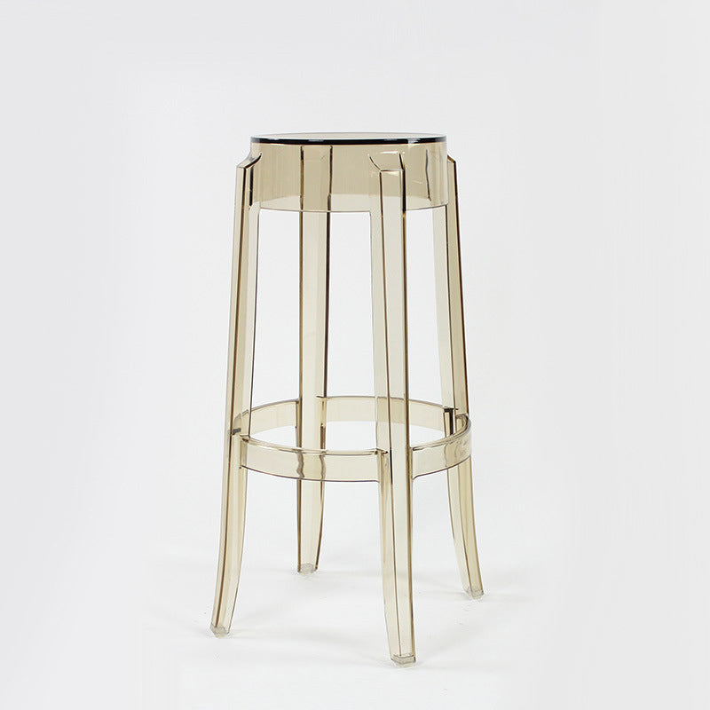 Modern Minimalist Round Plastic Bar Stool Footrest For Dining Room
