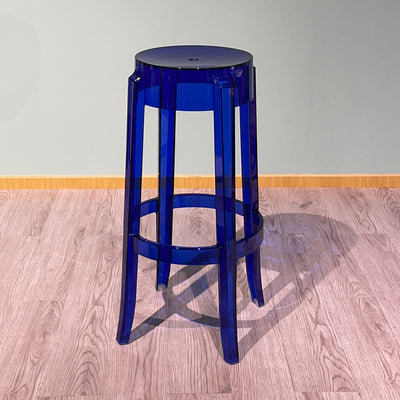 Modern Minimalist Round Plastic Bar Stool Footrest For Dining Room
