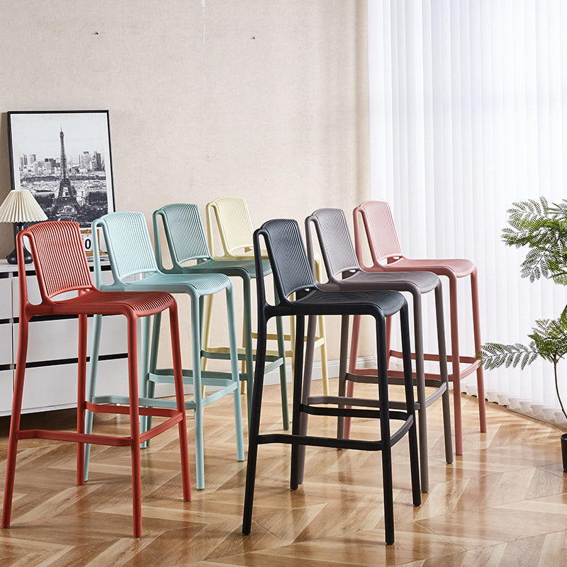 Taburete de Bar Cuadrado Moderno Minimalista de Plástico con Respaldo para Cocina 