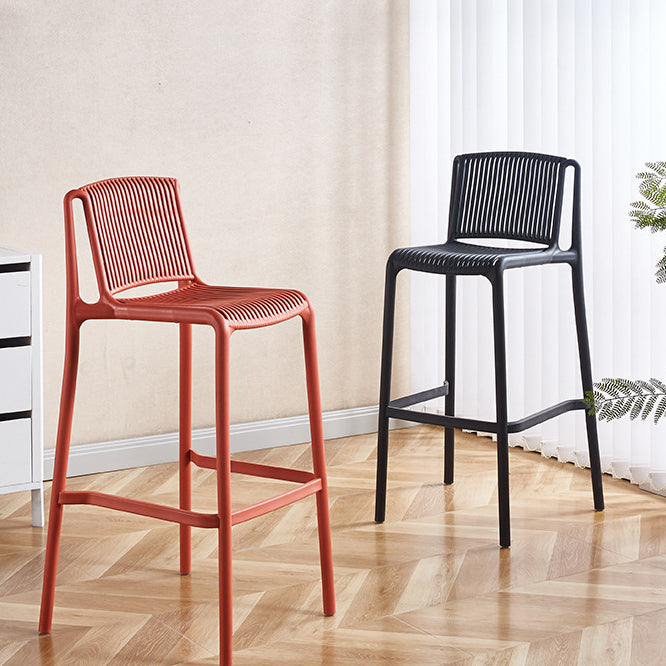 Taburete de Bar Cuadrado Moderno Minimalista de Plástico con Respaldo para Cocina 