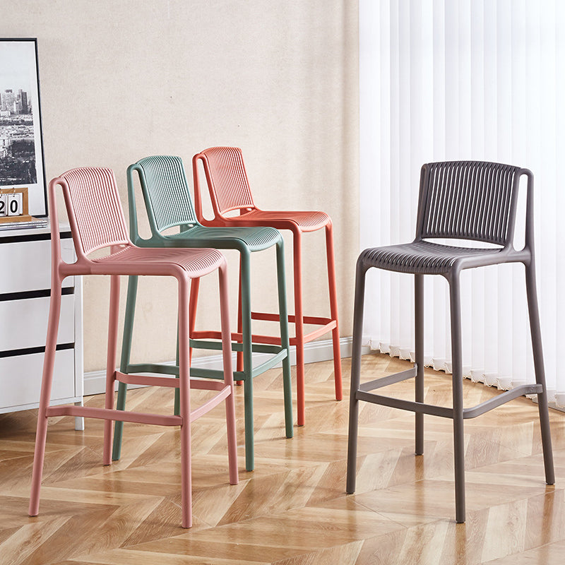 Taburete de Bar Cuadrado Moderno Minimalista de Plástico con Respaldo para Cocina 