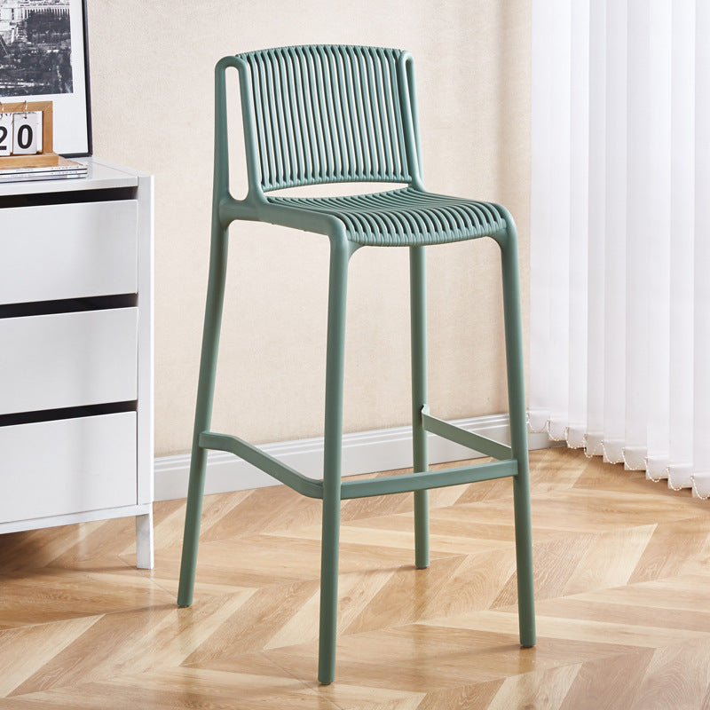 Taburete de Bar Cuadrado Moderno Minimalista de Plástico con Respaldo para Cocina 