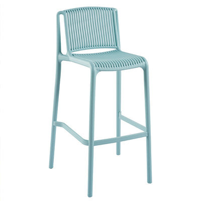 Taburete de Bar Cuadrado Moderno Minimalista de Plástico con Respaldo para Cocina 