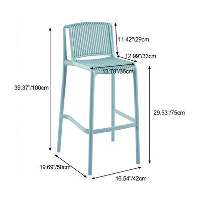 Taburete de Bar Cuadrado Moderno Minimalista de Plástico con Respaldo para Cocina 