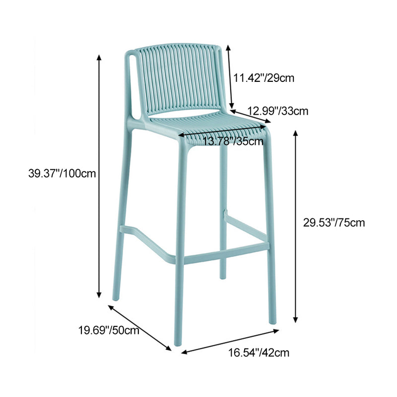 Taburete de Bar Cuadrado Moderno Minimalista de Plástico con Respaldo para Cocina 