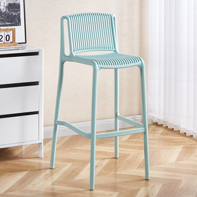 Taburete de Bar Cuadrado Moderno Minimalista de Plástico con Respaldo para Cocina 