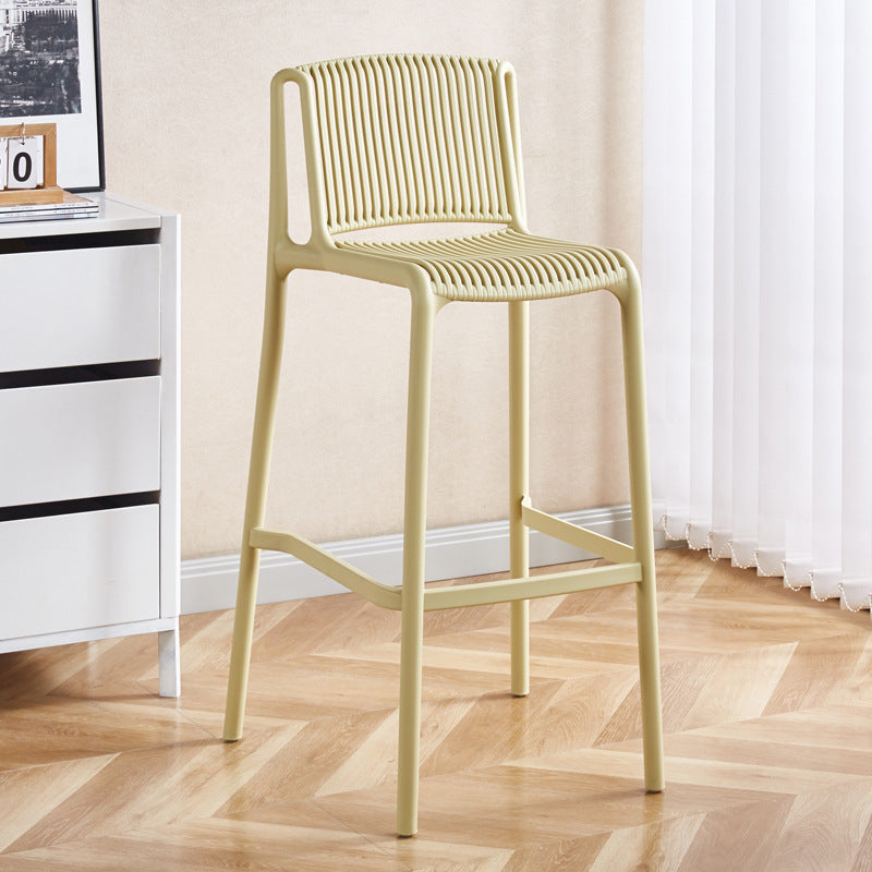 Taburete de Bar Cuadrado Moderno Minimalista de Plástico con Respaldo para Cocina 