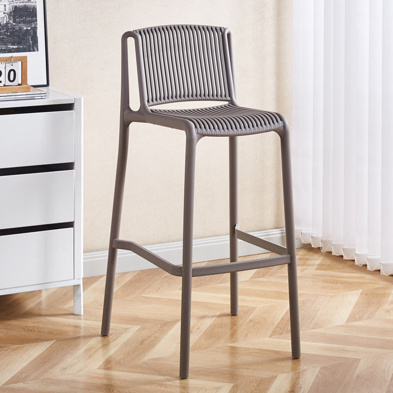 Taburete de Bar Cuadrado Moderno Minimalista de Plástico con Respaldo para Cocina 