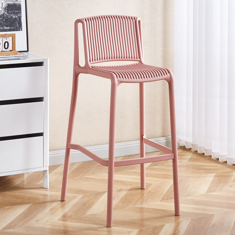 Taburete de Bar Cuadrado Moderno Minimalista de Plástico con Respaldo para Cocina 
