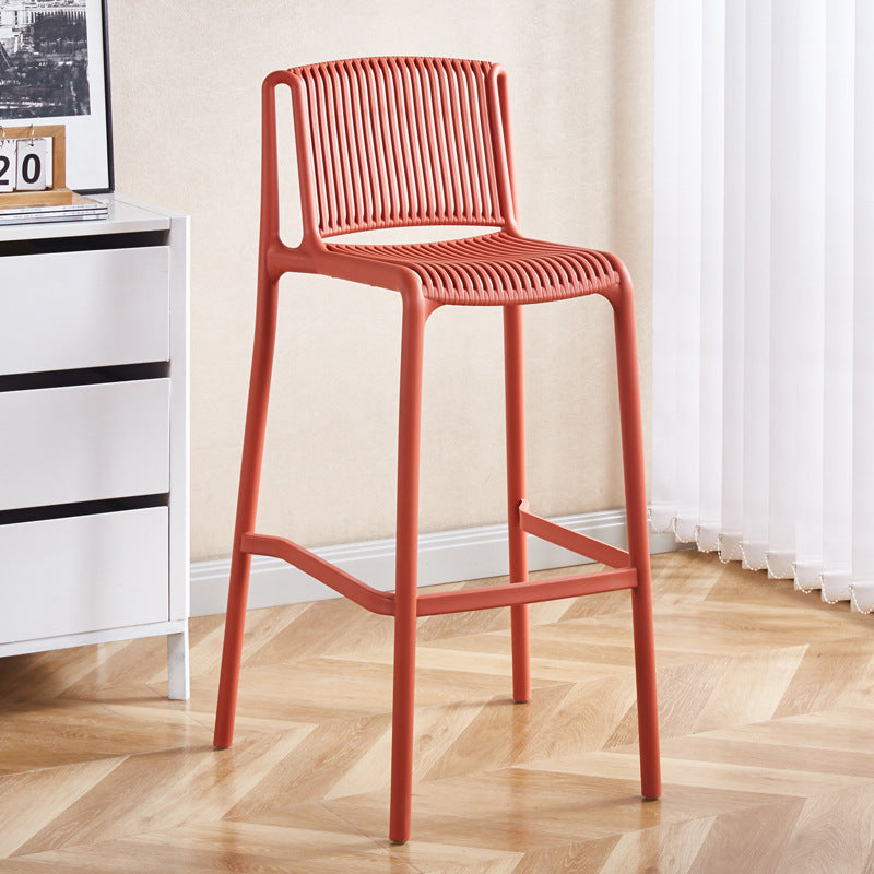 Taburete de Bar Cuadrado Moderno Minimalista de Plástico con Respaldo para Cocina 