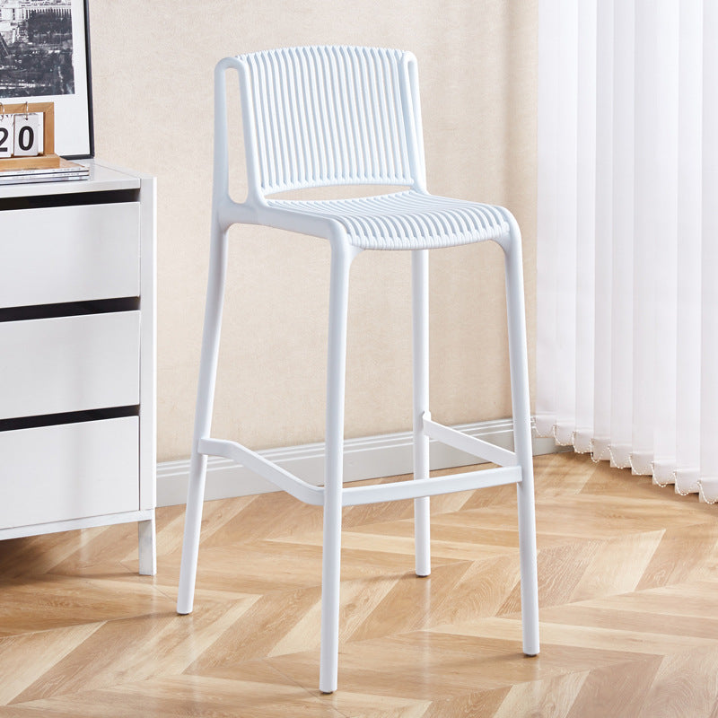 Taburete de Bar Cuadrado Moderno Minimalista de Plástico con Respaldo para Cocina 
