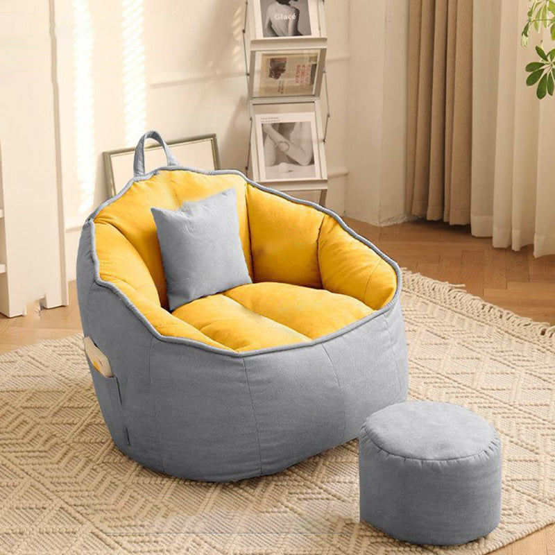 Contemporary Scandinavian Round Synthetic Fabric Accent Chair Backrest For Living Room