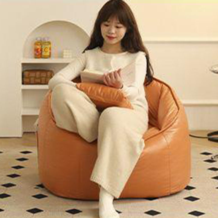Contemporary Scandinavian Round Synthetic Fabric Accent Chair Backrest For Living Room