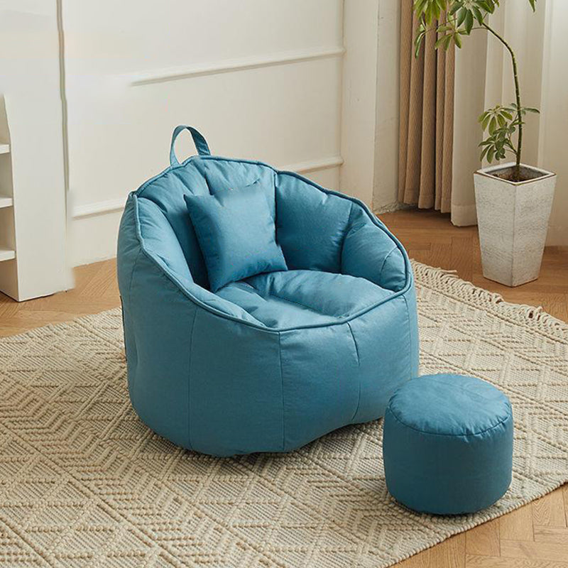 Contemporary Scandinavian Round Synthetic Fabric Accent Chair Backrest For Living Room