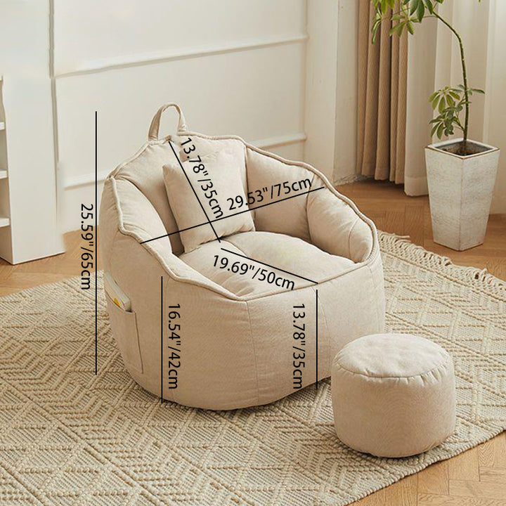 Dossier de chaise d'appoint en tissu technique rond scandinave contemporain pour salon 