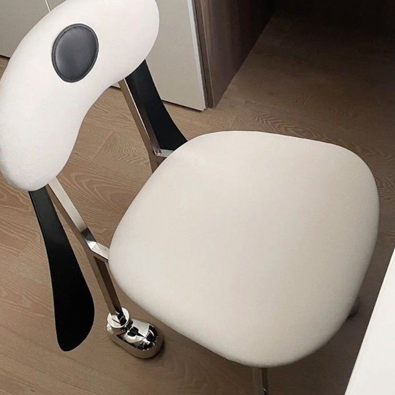 Modern Eclectic Dog Square Leather Stainless Steel Dining Chair Backrest For Dining Room