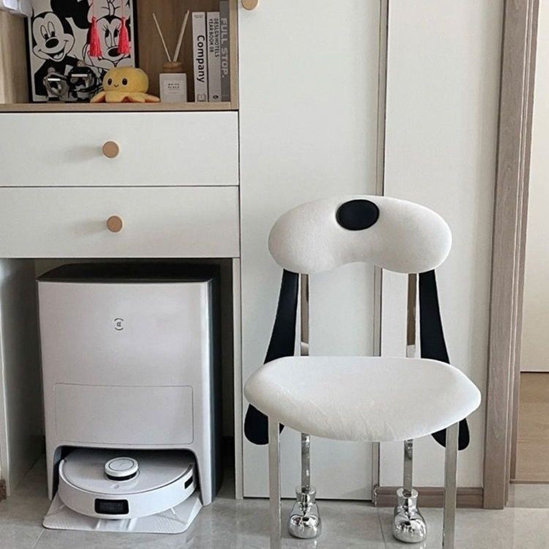 Modern Eclectic Dog Square Leather Stainless Steel Dining Chair Backrest For Dining Room
