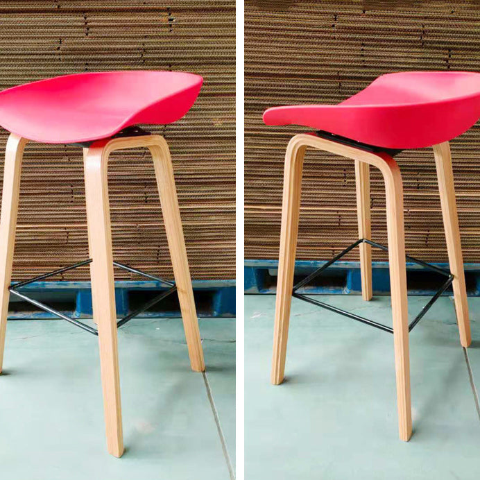 Contemporary Scandinavian Oval PP Solid Wood &amp; Plywood Bar Stool Backrest For Dining Room