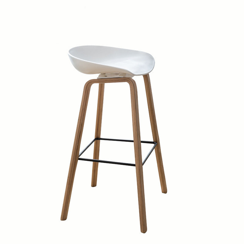 Contemporary Scandinavian Oval PP Solid Wood Bar Stool Backrest For Dining Room