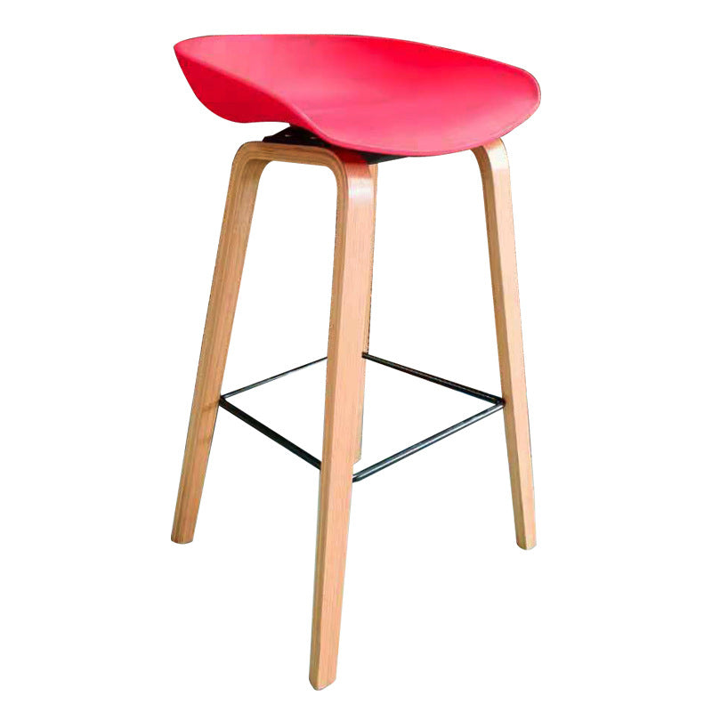 Contemporary Scandinavian Oval PP Solid Wood Bar Stool Backrest For Dining Room