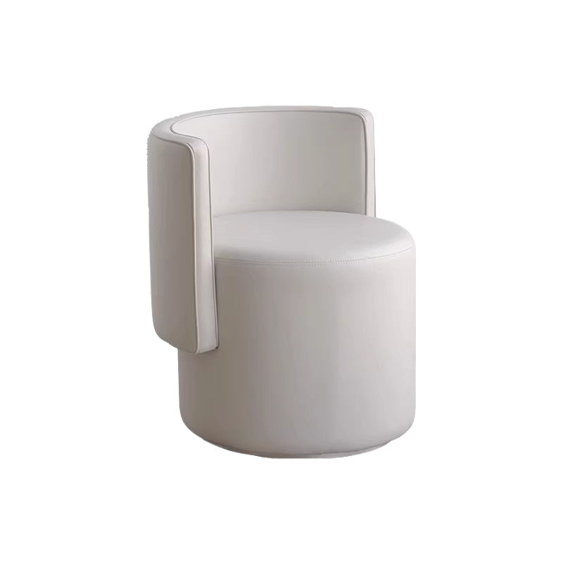 Contemporary Nordic Cylinder Microfiber Leather Aluminum Wood Vanity Stool Backrest For Bedroom