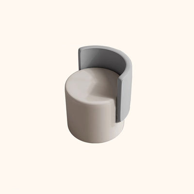 Contemporary Nordic Cylinder Microfiber Leather Aluminum Wood Vanity Stool Backrest For Bedroom