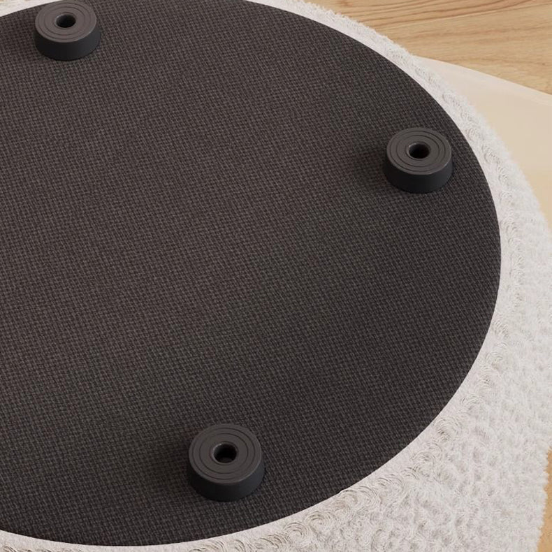 Modern Minimalist Cylinder Frame Lambswool Solid Wood Vanity Stool For Bedroom