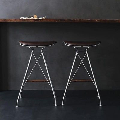 Modern Luxury Square Cushion Leather Metal Dining Chair Backrest Armrest Or Dining Room