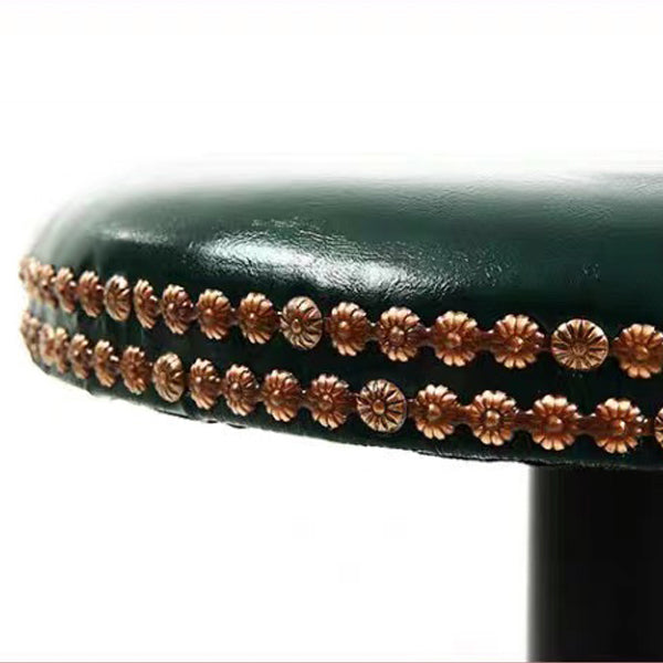 Modern Shabby Chic Oval Cushion Leather Solid Wood Bar Stool Backrest For Dining Room
