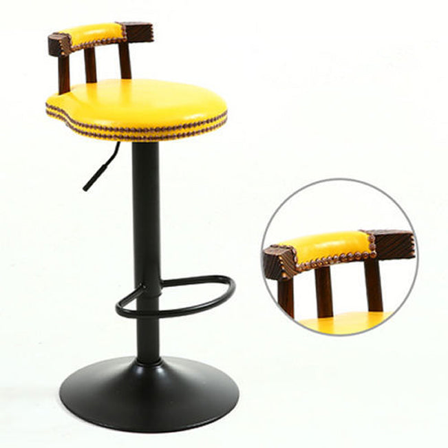 Modern Shabby Chic Oval Cushion Leather Solid Wood Bar Stool Backrest For Dining Room