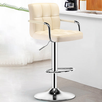 Modern Minimalist Rectangular Cushion Leather Stainless Steel Bar Stool Backrest For Dining Room