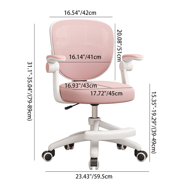 Simplicité Moderne Coussin Rond Tissu PP Chaise de Bureau Dossier Accoudoir Pour Bureau à Domicile 