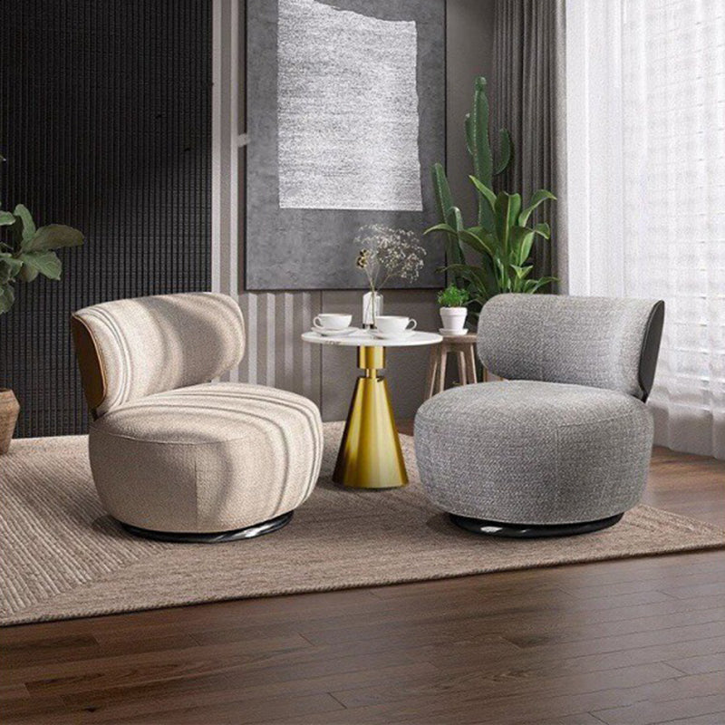 Traditional European Round Linen Solid Wood Iron Sofa Backrest For Living Room